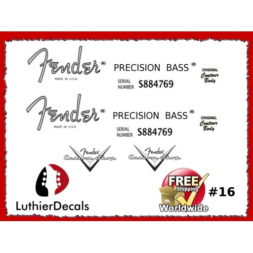 Fender Precision Bass Guitar Decal #16